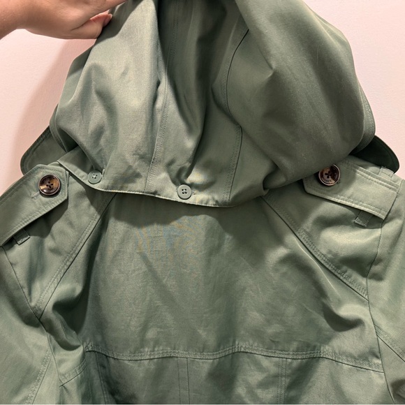 London Fog Women's Mint Green Double Lapel Single Breasted Trench Coat - Picture 6 of 6